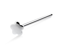 Smaller Flower Shaped Silver Straight Nose Stud NSKA-08s